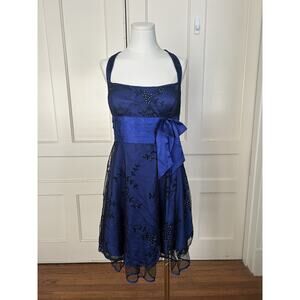 Vintage Y2K Jump Apparel Floral Halter Fit and Flare Dress Juniors Size 11/12